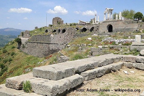 Acrópole na atual cidade de Bergama