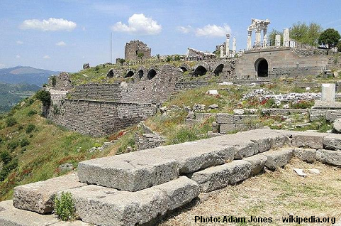 Acrópole na atual cidade de Bergama