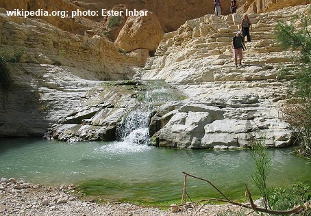 A cascata de Arugot em Ein Gedi