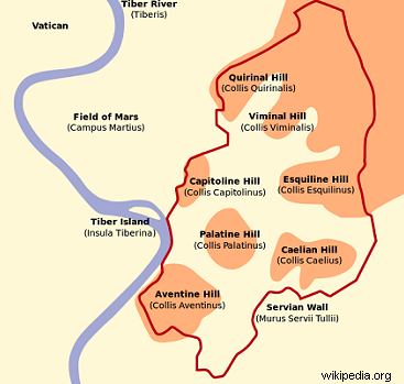 Colinas de Roma-mapa