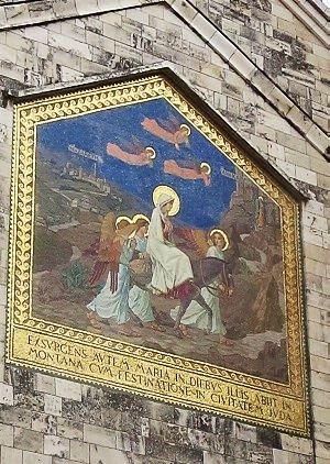 Detalhe do mosaico da Igreja da Visitação