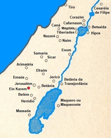 Mapa – localização de Ein Karem