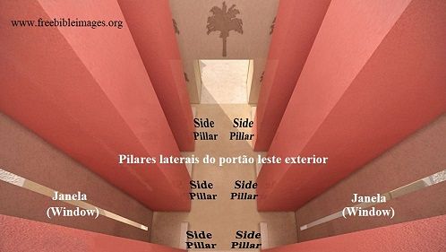 Pilares no interior do p&oacute;rtico