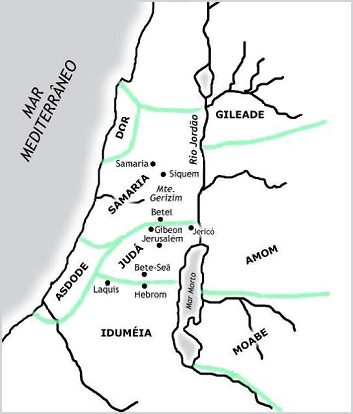 Mapa de Israel no período pós-exílio