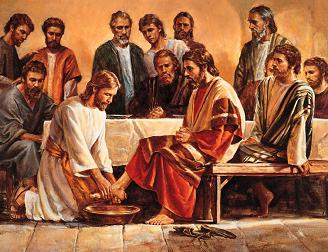 Jesus lavou os pés dos discípulos
