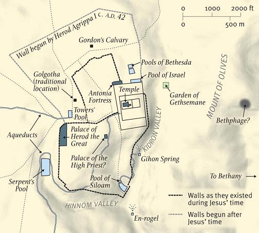 Mapa de Jerusalém nos tempos de Jesus