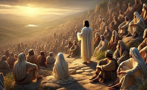 Jesus prega o serm&atilde;o do monte