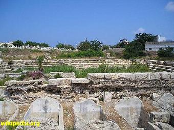 Teatro, no sítio arqueológico de al-Mina, em Tiro, Líbano